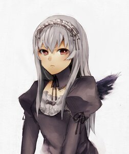 Rating: Safe Score: 0 Tags: 1girl black_dress black_ribbon black_wings closed_mouth detached_collar dress frills hairband image juliet_sleeves long_hair long_sleeves looking_at_viewer puffy_sleeves red_eyes ribbon silver_hair simple_background solo suigintou upper_body white_background wings User: admin