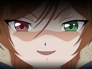 Rating: Safe Score: 0 Tags: 1girl brown_hair close-up eyebrows_visible_through_hair face green_eyes hair_between_eyes image looking_at_viewer short_hair smile solo suiseiseki User: admin