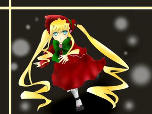 Rating: Safe Score: 0 Tags: 1girl blonde_hair blue_eyes bow bowtie capelet dress full_body green_bow image long_hair long_sleeves looking_at_viewer shinku shoes solo standing twintails very_long_hair User: admin