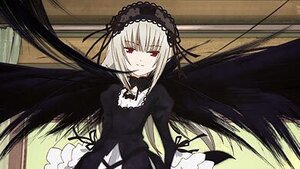 Rating: Safe Score: 0 Tags: 1girl black_dress black_ribbon black_wings blush dress frills hairband image long_hair long_sleeves looking_at_viewer red_eyes rose silver_hair solo suigintou very_long_hair wings User: admin