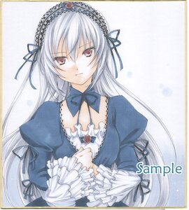 Rating: Safe Score: 0 Tags: 1girl black_ribbon detached_collar dress flower frilled_sleeves frills hairband image juliet_sleeves long_hair long_sleeves looking_at_viewer marker_(medium) pink_eyes puffy_sleeves red_eyes ribbon rose silver_hair simple_background solo suigintou traditional_media upper_body User: admin