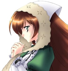 Rating: Safe Score: 0 Tags: 1girl bangs blush brown_hair dress frills from_side green_dress green_eyes hands_clasped holding_hands image interlocked_fingers long_sleeves own_hands_together praying profile ribbon simple_background solo solo_focus suiseiseki upper_body white_background User: admin