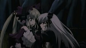 Rating: Safe Score: 0 Tags: 2girls black_ribbon dress eye_contact frills hairband image long_hair long_sleeves looking_at_another multiple_girls open_mouth pair profile ribbon shinku smile suigintou umbrella upper_body very_long_hair wings User: admin