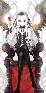 Rating: Safe Score: 0 Tags: 1girl black_legwear black_wings chair crossed_legs doll_joints dress feathers flower hairband image long_hair red_eyes rose silver_hair sitting solo suigintou thighhighs white_hair wings User: admin