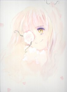 Rating: Safe Score: 0 Tags: 1girl blonde_hair flower hair_flower image kirakishou long_hair looking_at_viewer smile solo white_flower white_rose yellow_eyes User: admin