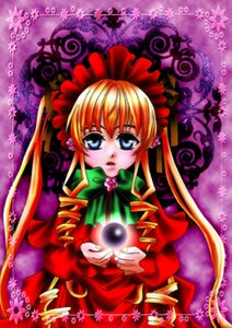 Rating: Safe Score: 0 Tags: 1girl blonde_hair blue_eyes bonnet bow bowtie dress flower green_bow green_neckwear image long_hair long_sleeves looking_at_viewer red_dress shinku solo twintails very_long_hair User: admin