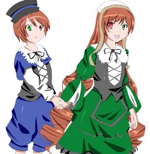 Rating: Safe Score: 0 Tags: 2girls :d :o blue_dress brown_hair dress drill_hair frills green_dress green_eyes hat head_scarf heterochromia holding_hands image long_hair long_sleeves looking_at_viewer multiple_girls open_mouth pair red_eyes short_hair siblings simple_background sisters smile souseiseki standing suiseiseki top_hat twins very_long_hair white_background User: admin