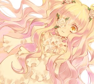 Rating: Safe Score: 0 Tags: 1girl blonde_hair dress eyepatch flower frills hair_flower hair_ornament image kirakishou long_hair pink_hair rose smile solo two_side_up very_long_hair vines white_flower yellow_eyes User: admin