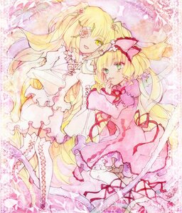 Rating: Safe Score: 0 Tags: 2girls blonde_hair boots bow cross-laced_footwear dress eyepatch flower frills green_eyes hair_ornament hina_ichigo hinaichigo image kirakishou long_hair multiple_girls pair pink_bow pink_dress ribbon rose short_hair smile thighhighs twintails very_long_hair watercolor_(medium) yellow_eyes User: admin