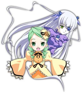 Rating: Safe Score: 0 Tags: 2girls barasuishou dress drill_hair green_eyes green_hair image kanaria long_hair long_sleeves multiple_girls pair ribbon rose smile twintails very_long_hair yellow_dress User: admin