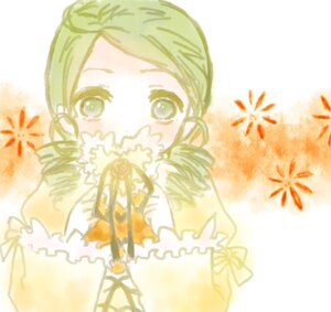 Rating: Safe Score: 0 Tags: 1girl autumn_leaves blush flower fur_trim green_eyes green_hair holding image kanaria leaf long_sleeves looking_at_viewer maple_leaf solo striped upper_body User: admin