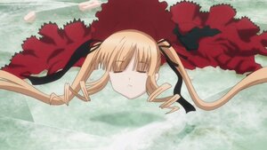 Rating: Safe Score: 0 Tags: 1girl blonde_hair closed_eyes dress drill_hair flower hair_ribbon image long_hair petals red_dress ribbon shinku solo twintails User: admin