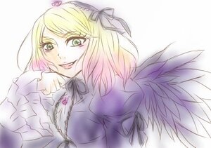 Rating: Safe Score: 0 Tags: 1girl angel angel_wings black_ribbon blonde_hair feathered_wings frills green_eyes halo image long_sleeves looking_at_viewer ribbon short_hair simple_background smile solo solo_wing suigintou upper_body white_background white_wings wings User: admin
