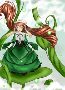 Rating: Safe Score: 0 Tags: 1girl :d brown_hair dress drill_hair full_body green_dress green_eyes heterochromia image leaf long_hair long_sleeves looking_at_viewer open_mouth red_eyes smile solo suiseiseki twin_drills twintails very_long_hair watering_can User: admin