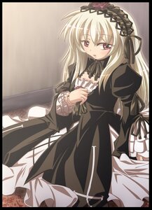 Rating: Safe Score: 0 Tags: 1girl black_border black_dress black_ribbon blonde_hair blush dress frilled_sleeves frills gothic_lolita hairband image juliet_sleeves letterboxed lolita_fashion lolita_hairband long_hair long_sleeves looking_at_viewer pillarboxed puffy_sleeves ribbon rose silver_hair solo suigintou wings User: admin