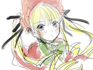 Rating: Safe Score: 0 Tags: 1girl bangs blonde_hair blue_eyes blush bonnet closed_mouth dress eyebrows_visible_through_hair flower image long_hair looking_at_viewer shinku simple_background solo tears twintails white_background User: admin