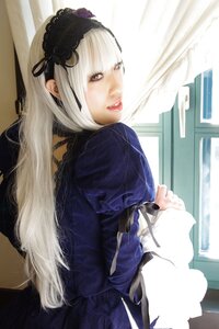 Rating: Safe Score: 0 Tags: 1girl dress frills gothic_lolita hairband lips lolita_fashion long_hair long_sleeves looking_at_viewer red_eyes solo suigintou white_hair User: admin