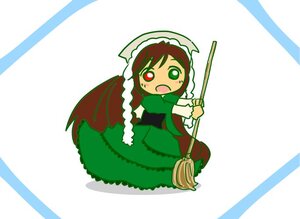 Rating: Safe Score: 0 Tags: 1girl brown_hair dress frills full_body green_dress green_eyes head_scarf heterochromia holding image long_hair long_sleeves looking_at_viewer open_mouth red_eyes simple_background solo striped striped_background suiseiseki very_long_hair User: admin