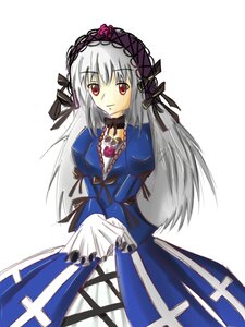 Rating: Safe Score: 0 Tags: 1girl dress flower frills hairband image juliet_sleeves long_hair long_sleeves looking_at_viewer puffy_sleeves red_eyes silver_hair simple_background solo standing suigintou white_background User: admin