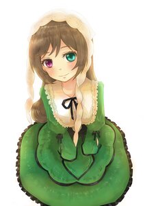 Rating: Safe Score: 0 Tags: 1girl auto_tagged brown_hair dress frills green_dress heterochromia image long_hair long_sleeves looking_at_viewer red_eyes ribbon smile solo striped suiseiseki User: admin