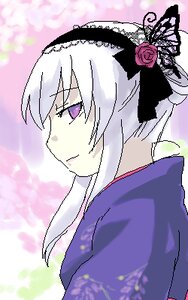 Rating: Safe Score: 0 Tags: 1girl auto_tagged closed_mouth flower hair_flower hair_ornament hairband image japanese_clothes long_hair looking_at_viewer purple_eyes rose silver_hair solo suigintou upper_body User: admin