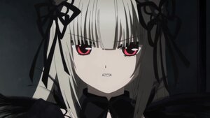 Rating: Safe Score: 3 Tags: 1girl bangs black_ribbon black_wings dress eyebrows_visible_through_hair flower hair_ribbon hairband image long_hair looking_at_viewer parted_lips pink_eyes ribbon rose solo suigintou User: admin