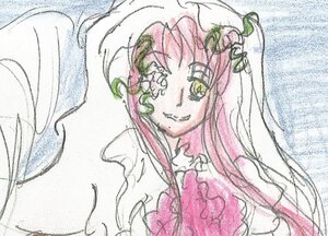 Rating: Safe Score: 0 Tags: 1girl bridal_veil image kirakishou long_hair monster_girl pink_hair smile solo traditional_media veil yellow_eyes User: admin