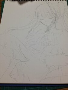 Rating: Safe Score: 0 Tags: 1girl closed_eyes graphite_(medium) greyscale image long_hair long_sleeves monochrome photo shinku sketch solo traditional_media very_long_hair User: admin