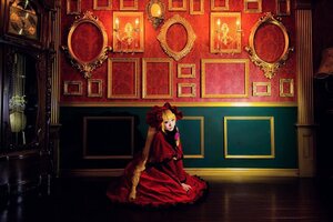 Rating: Safe Score: 0 Tags: 1girl blonde_hair bow clock dress indoors long_sleeves painting_(object) picture_frame red_dress shinku sitting solo window User: admin
