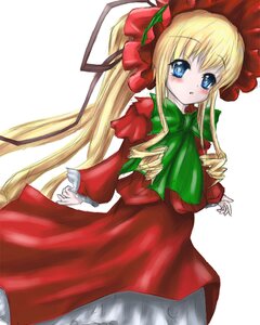 Rating: Safe Score: 0 Tags: 1girl :o blonde_hair blue_eyes blush bonnet bow dress drill_hair flower frills image long_hair long_sleeves looking_at_viewer red_dress shinku sidelocks simple_background solo standing twintails underwear very_long_hair white_background User: admin