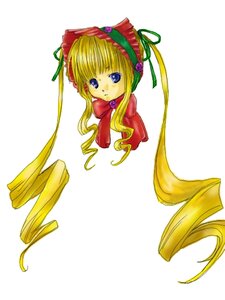 Rating: Safe Score: 0 Tags: 1girl blonde_hair blue_eyes bonnet bow bowtie drill_hair flower image long_hair looking_at_viewer rose shinku sidelocks simple_background solo very_long_hair white_background User: admin
