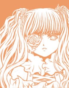 Rating: Safe Score: 0 Tags: 1girl bangs blurry depth_of_field flower hair_ornament image kirakishou long_hair monochrome rose solo User: admin