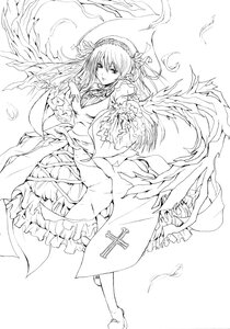 Rating: Safe Score: 0 Tags: 1girl bad_id bad_pixiv_id dress feathers flower frilled_dress frills full_body greyscale hairband image kohinore lineart long_hair long_sleeves looking_at_viewer monochrome ribbon rose rozen_maiden solo suigintou very_long_hair wings User: admin