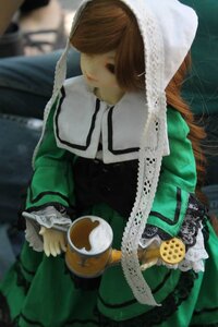 Rating: Safe Score: 0 Tags: 1girl blurry blurry_background brown_hair depth_of_field doll dress green_dress lace lips long_hair long_sleeves photo solo suiseiseki User: admin