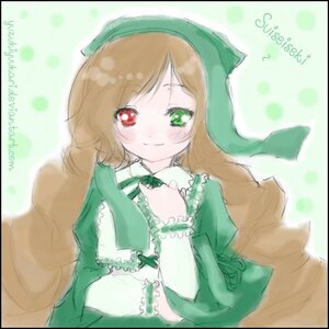 Rating: Safe Score: 0 Tags: 1girl artist_name blush border brown_hair character_name dated dress frills green_dress green_eyes hat heterochromia image long_hair long_sleeves looking_at_viewer red_eyes smile solo suiseiseki upper_body very_long_hair User: admin
