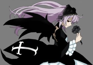 Rating: Safe Score: 0 Tags: 1girl black_ribbon dress flower frilled_sleeves frills hairband image lolita_hairband long_hair long_sleeves red_eyes ribbon rose solo suigintou very_long_hair wings User: admin