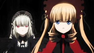 Rating: Safe Score: 0 Tags: 2girls blonde_hair blue_eyes bonnet bow bowtie dress drill_hair flower hairband image long_hair long_sleeves looking_at_viewer multiple_girls pair rose shinku silver_hair suigintou User: admin