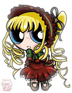 Rating: Safe Score: 0 Tags: 1girl blonde_hair bonnet bow chibi dress full_body image long_hair long_sleeves shinku sidelocks simple_background solo white_background User: admin