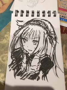 Rating: Safe Score: 0 Tags: 1girl blush hairband image lolita_hairband long_hair monochrome photo ribbon solo suigintou traditional_media User: admin