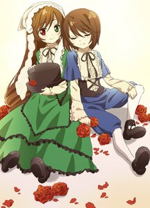 Rating: Safe Score: 0 Tags: 2girls brown_hair closed_eyes commentary_request dress flower green_dress green_eyes hat hat_removed head_scarf headdress headwear_removed heterochromia holding_hands image long_hair mary_janes multiple_girls oiun pair pantyhose petals pink_rose red_eyes red_flower red_rose rose rose_petals rozen_maiden shoes short_hair siblings sisters sitting smile souseiseki suiseiseki top_hat twins watering_can white_background white_legwear User: admin