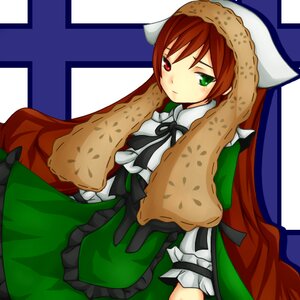 Rating: Safe Score: 0 Tags: 1girl bangs black_ribbon brown_hair dress frills green_dress green_eyes hat head_scarf heterochromia image long_hair long_sleeves red_eyes ribbon solo suiseiseki very_long_hair User: admin