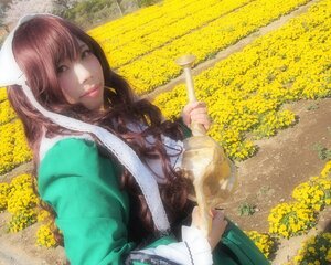 Rating: Safe Score: 0 Tags: 1girl brown_hair dandelion day field flower flower_field holding long_hair long_sleeves looking_at_viewer outdoors solo suiseiseki sunflower yellow_flower User: admin