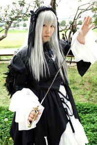 Rating: Safe Score: 0 Tags: 1girl blurry dress gothic_lolita grass holding lips long_hair long_sleeves solo standing suigintou User: admin