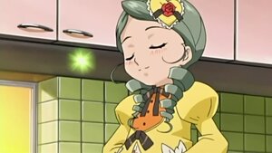 Rating: Safe Score: 0 Tags: 1girl blush closed_eyes drill_hair flower green_hair hair_ornament hat image juliet_sleeves kanaria kitchen long_sleeves puffy_sleeves rose smile solo upper_body User: admin