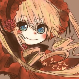 Rating: Safe Score: 0 Tags: 1girl blonde_hair blue_eyes blush choker flower image long_hair looking_at_viewer red_flower rose shinku simple_background smile solo twintails white_background User: admin