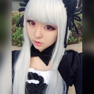 Rating: Safe Score: 0 Tags: 1girl bangs closed_mouth flower lace lips looking_at_viewer photo portrait red_eyes ribbon solo suigintou white_hair User: admin