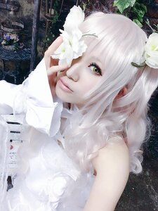 Rating: Safe Score: 0 Tags: 1girl bare_shoulders flower hair_flower hair_ornament kirakishou lips long_hair looking_at_viewer solo upper_body white_flower white_hair User: admin