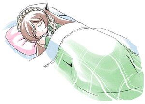 Rating: Safe Score: 0 Tags: 1girl bed blanket brown_hair closed_eyes dress image imai_kazunari long_hair long_sleeves lowres monster_girl pillow rozen_maiden simple_background sleeping solo suiseiseki white_background User: admin