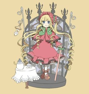Rating: Safe Score: 0 Tags: 1girl blonde_hair blue_eyes bonnet bow bowtie capelet cup dress drill_hair frills full_body green_bow image long_hair long_sleeves looking_at_viewer red_dress ringlets saucer shinku shoes simple_background solo standing teacup teapot twin_drills very_long_hair User: admin