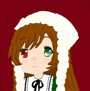 Rating: Safe Score: 0 Tags: 1girl apron bangs blush brown_hair closed_mouth fur_trim green_eyes head_scarf image long_sleeves looking_at_viewer neck_ribbon portrait red_background red_eyes ribbon short_hair simple_background smile solo suiseiseki upper_body User: admin